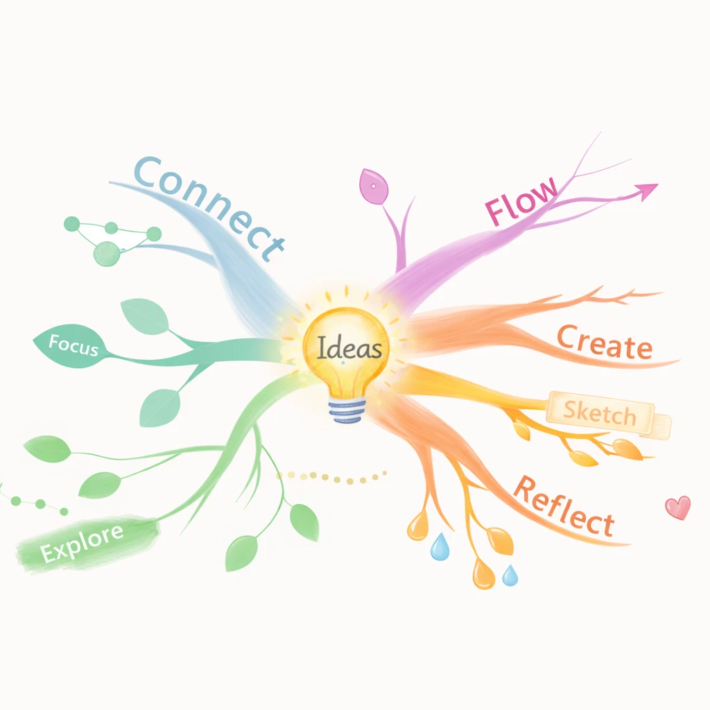 有机手绘风格思维导图示例